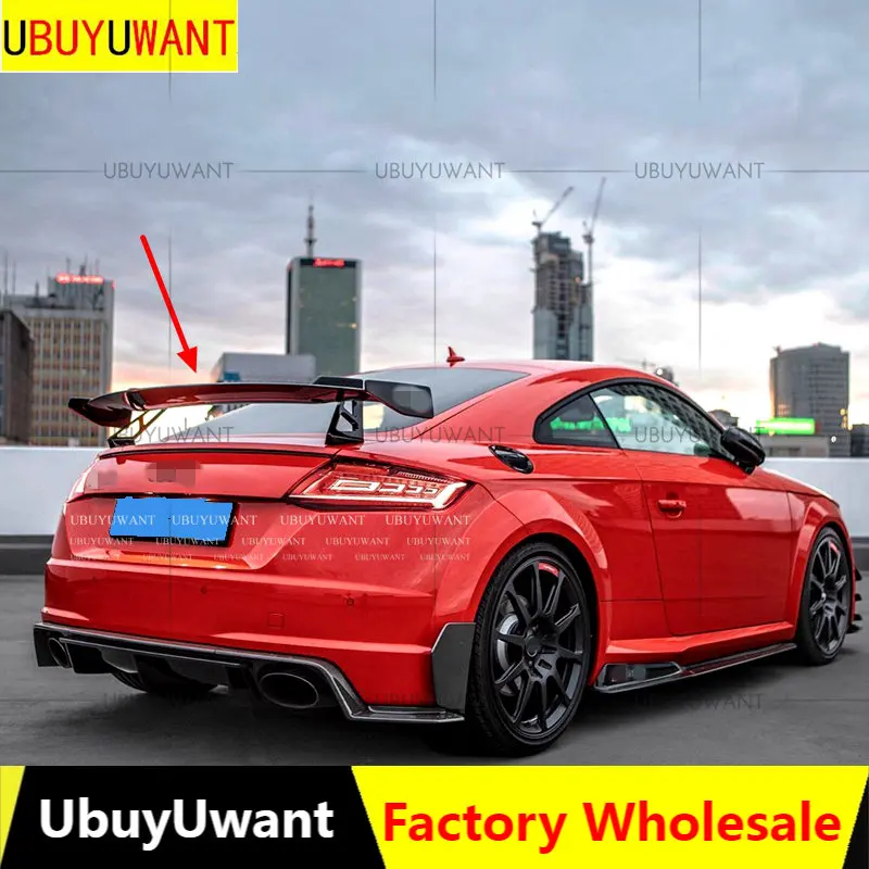 

UBUYUWANT For Audi New TT TTS TTRS 2015 2016 2017 2018 High Quality Real Carbon Fiber Spoiler Wing Lip Spoilers Car Accessories