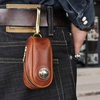 modern brand women genuine leather zipper purse bag handmade car smart key wallet multi functional men housekeeper holder pocket