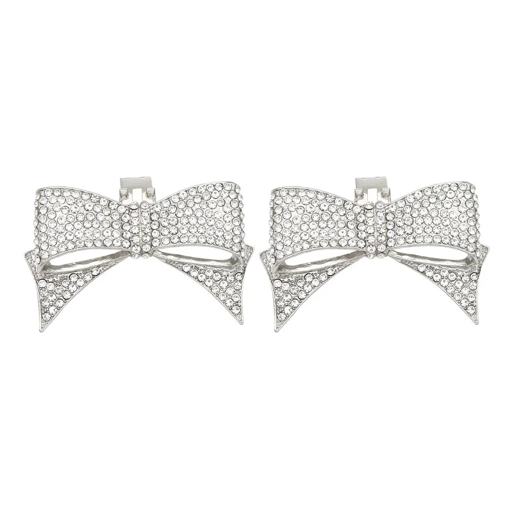 

Bow Shoe Buckle Alloy Shoes Decor Rhinestone Ornament Trim Supply Heels Bow-knot Charms Decoration Detachable Shinny