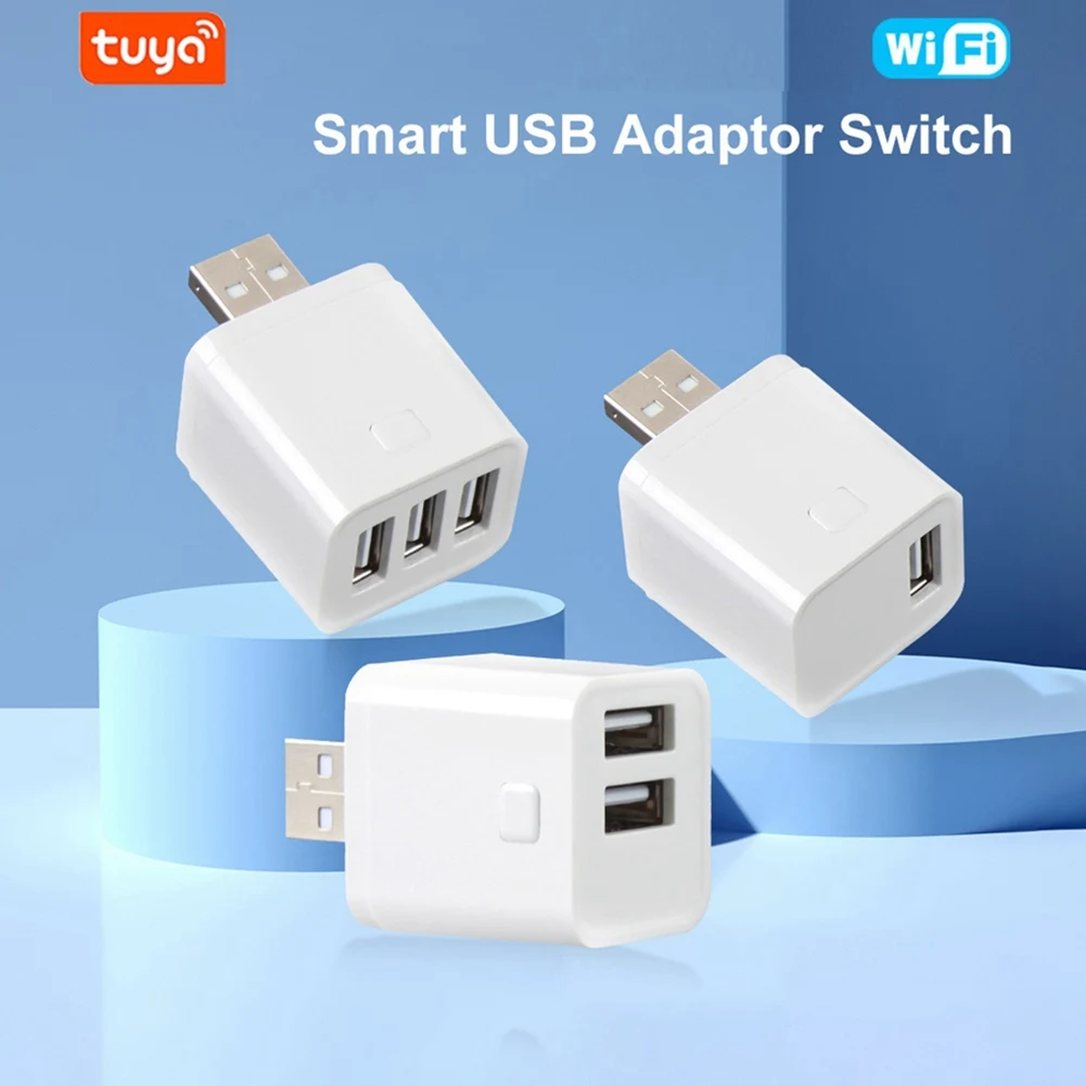 Фото Умный Wi-Fi USB-адаптер Tuya, мини-адаптер питания USB 5В, управление через Smart Life, совместимость с Alexa, Google, Яндекс, Алиса, 3 порта USB, очень рекомендуется №2