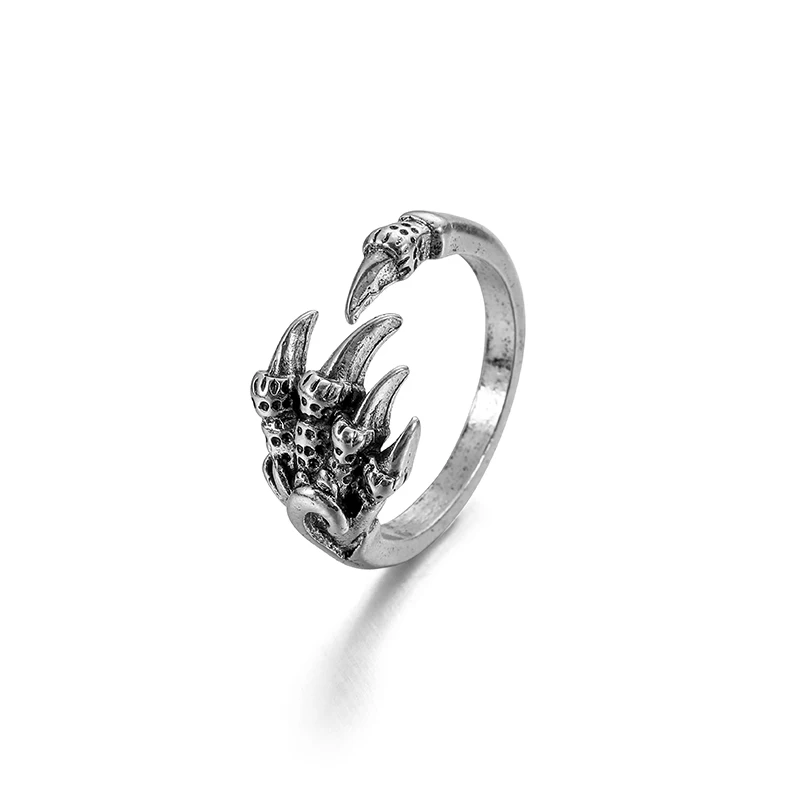 

Vintage Dragon Claw Adjustable Opening Rings Eagle Monster Animal Jewelry for Men Women Alloy Mental Boyfriends Gift 2023 Trend