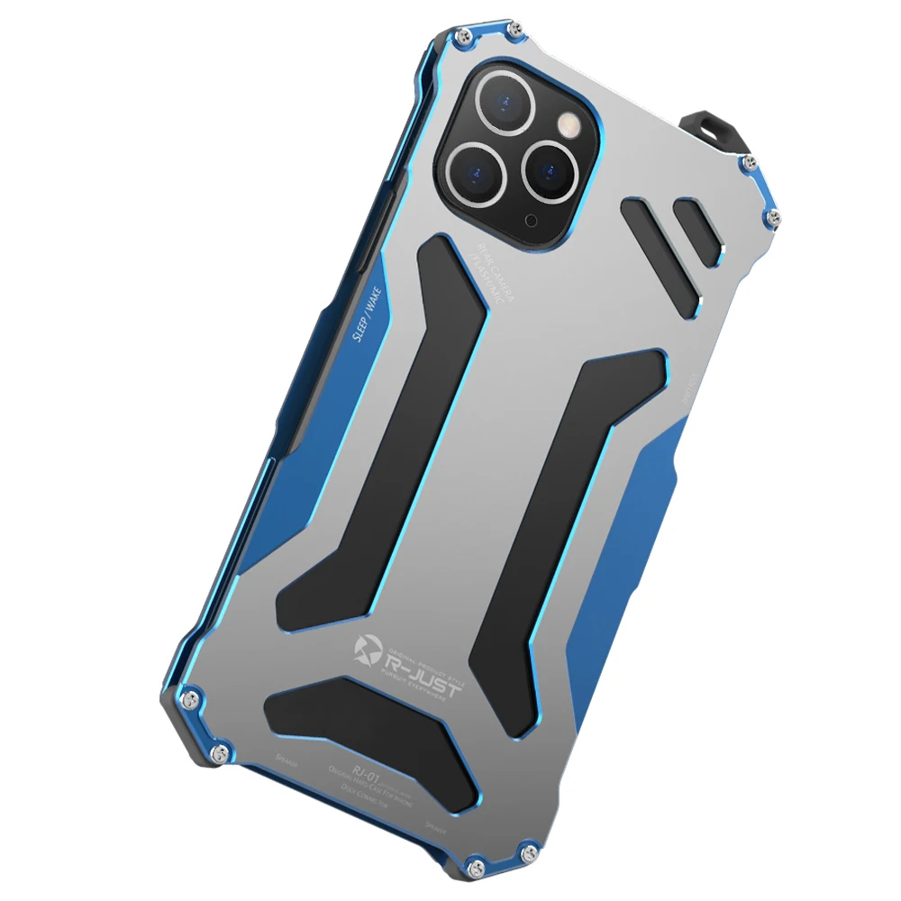 R-just Aluminum Phone Cover Cases For Iphone 12 Iphone12 Pro Max 2020 Cnc Armor Shell Metal Aluminum Protection Phone Shell Case