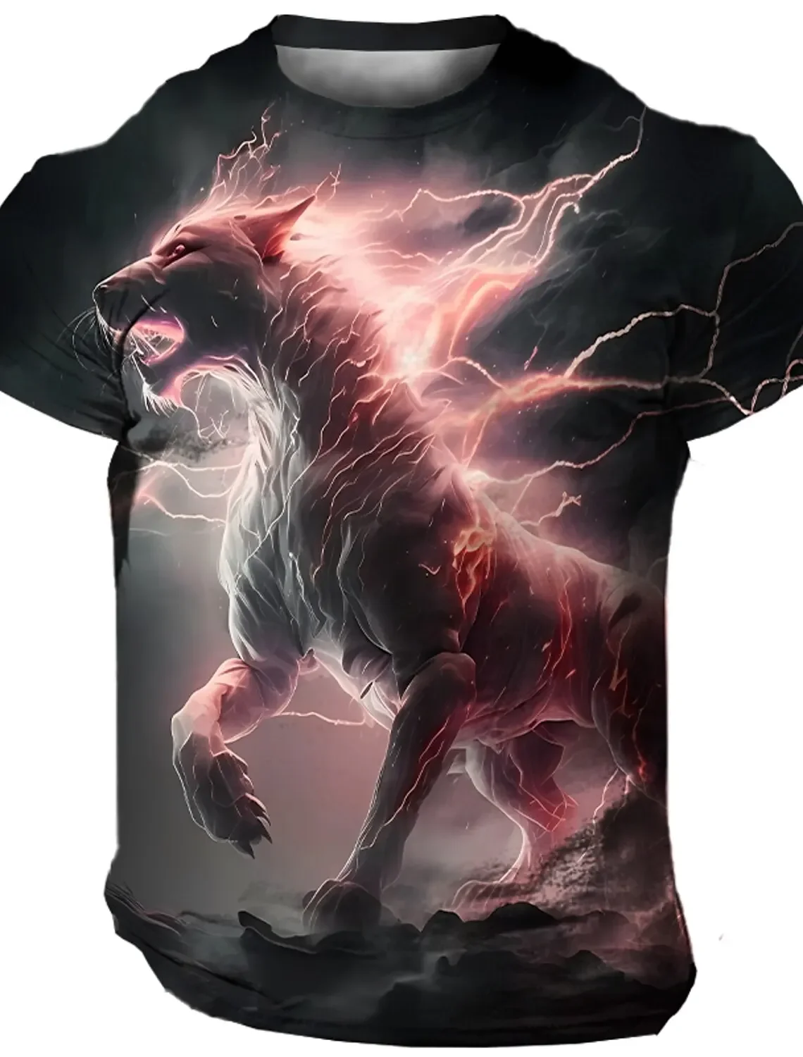 Мужская футболка Полиэстер с 3D принтом тигра