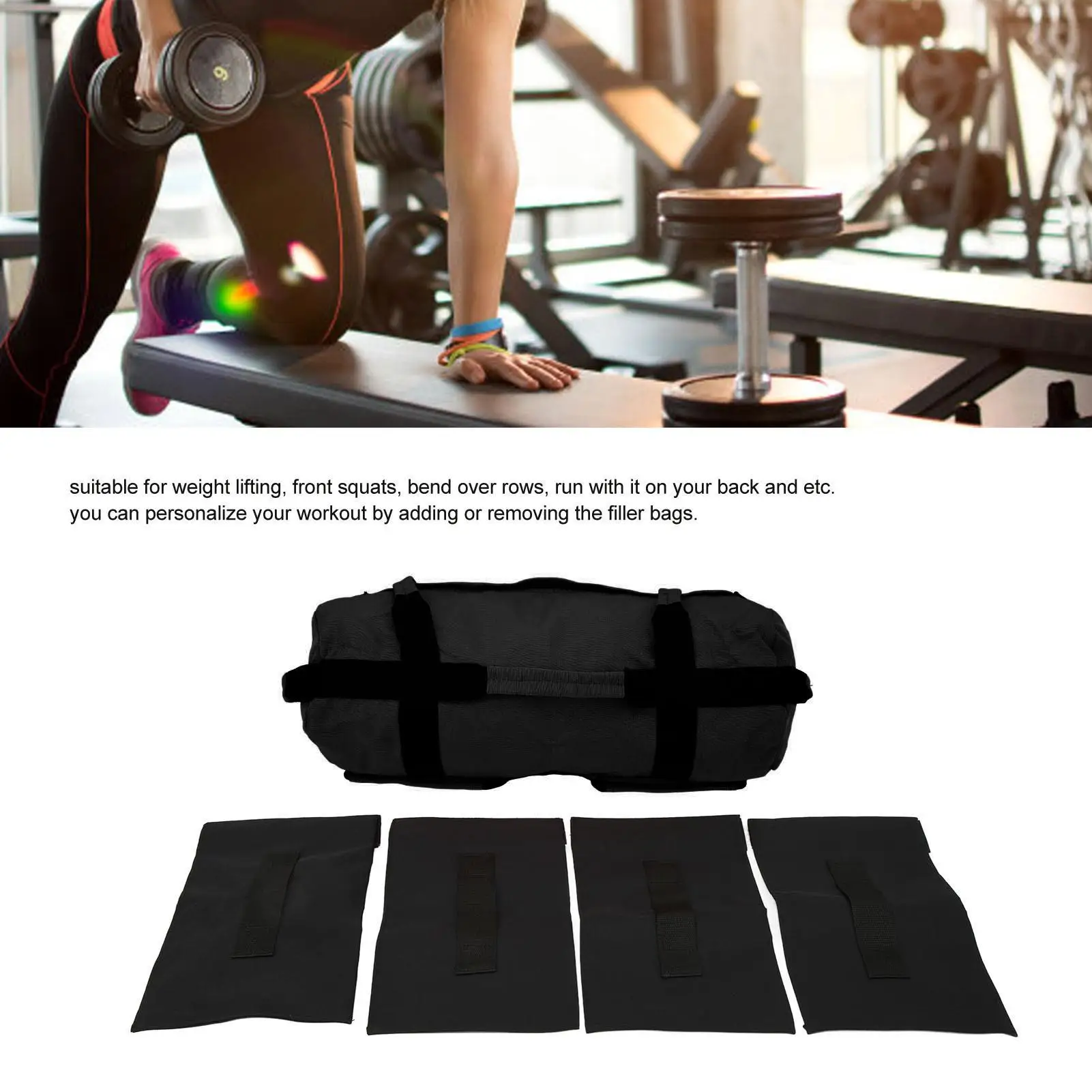 Регулируемый тренировочный мешок с песком и 4 наполнительными мешками — прочное