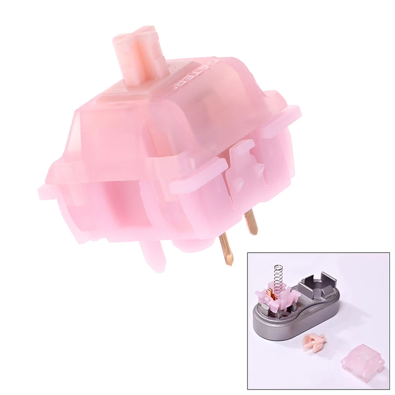 

1pc SWAGKEYS Custom GATERON Pure Barry Mechanical Keyboard Switch 5 Pin 62g DIY Pink POM Linear Switches