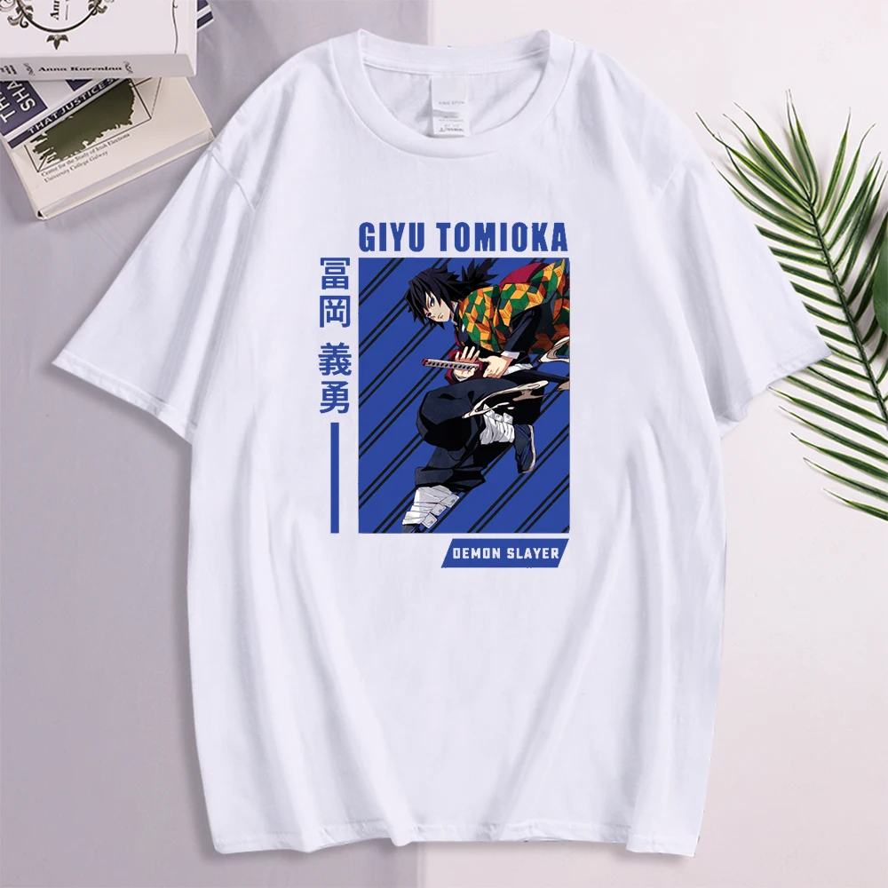 

Футболка Giyu Tomioka с мультяшным принтом манга, мужские футболки с круглым вырезом, модные мужские футболки с коротким рукавом, Высококачестве...