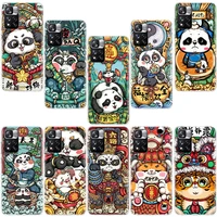trendy lucky panda blessing phone case for xiaomi poco x3 gt x4 nfc pro 5g m4 m3 m2 note 10 lite mi a1 a2 a3 f3 f2 f1 cover