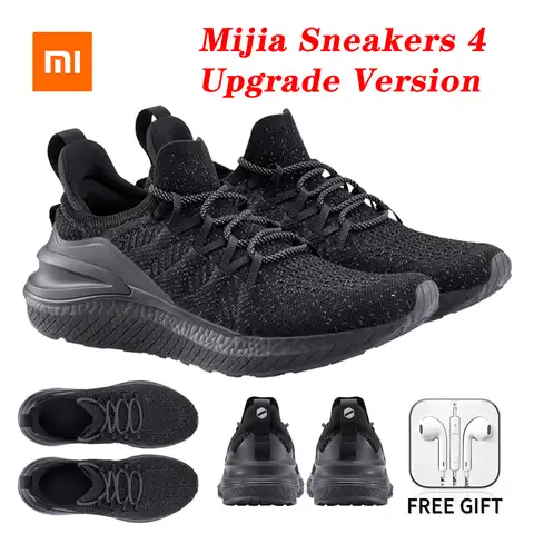 2022 новейшие кроссовки Xiaomi Mijia 4 обновленная версия мужские модные дышащие летающие тканые антибактериальные спортивные кроссовки