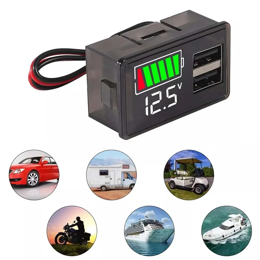 Зарядное устройство для аккумулятора 8-30 в с двумя USB-портами