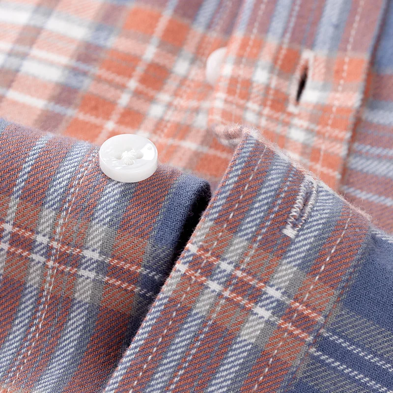 Рубашка мужская оверсайз в клетку с длинным рукавом и отложным воротником