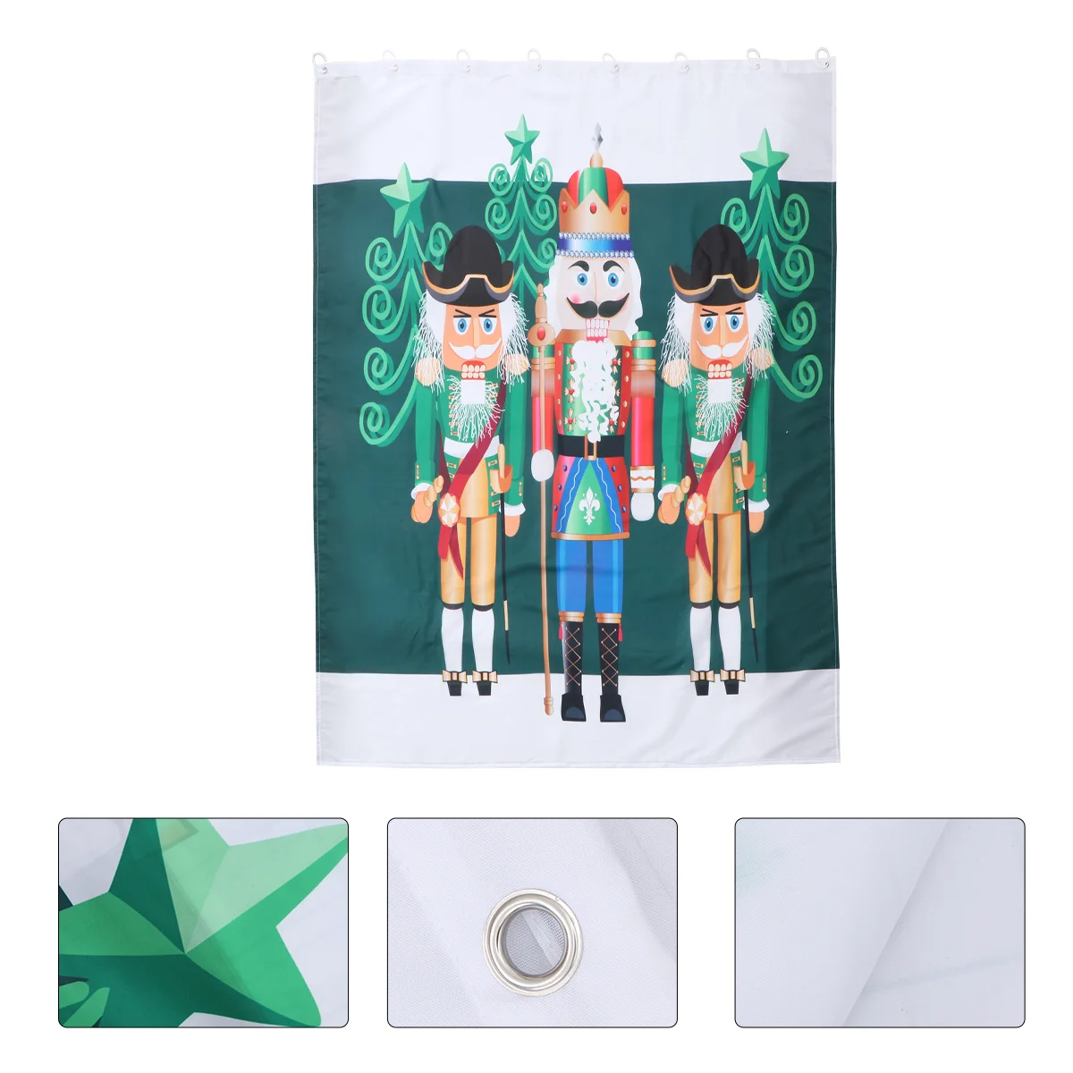 

Curtain Shower Xmas Bath Christmas Digital Printing Nutcracker Soldier Bathroom Polyester Holiday Merry Curtains Waterproof