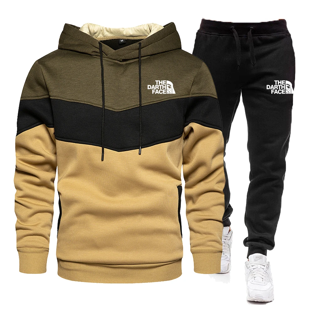 New Men's Autumn Winter Sets Zipper Hoodie+Pants Pieces Casual Tracksuit Male Sportswear Brand Clothing Sweat Suit