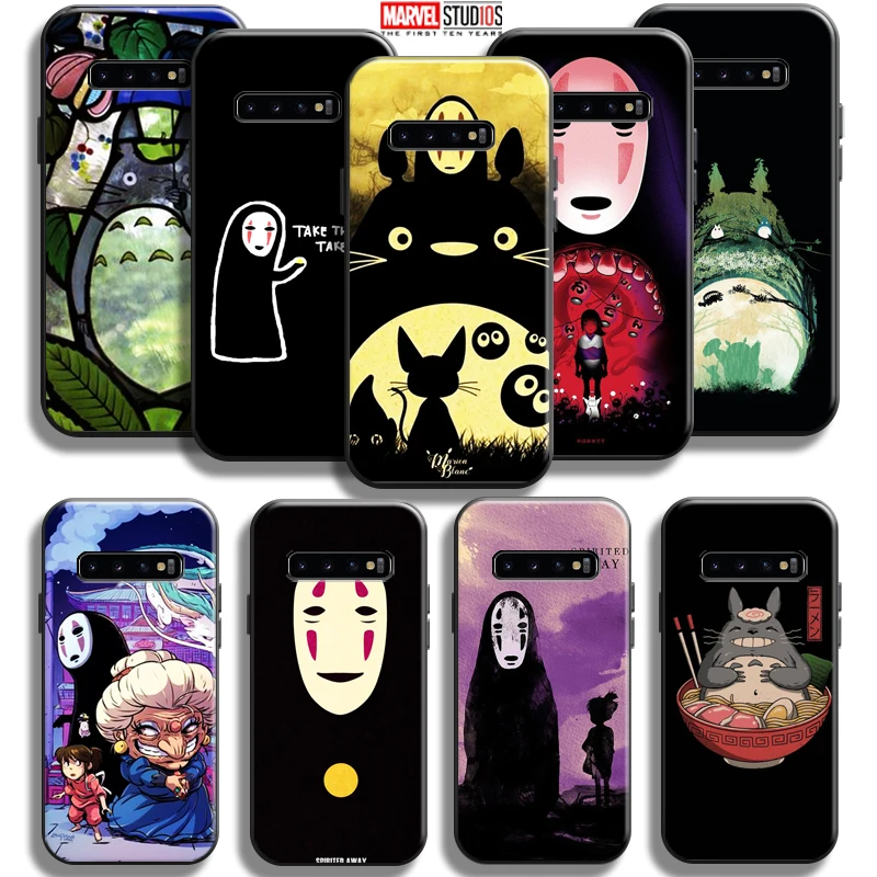 

Totoro No Face Man Spirited Away Phone Case For Samsung Galaxy S10 5G S10E S10 Lite S10 S9 S8 Plus Back Coque Liquid Silicon