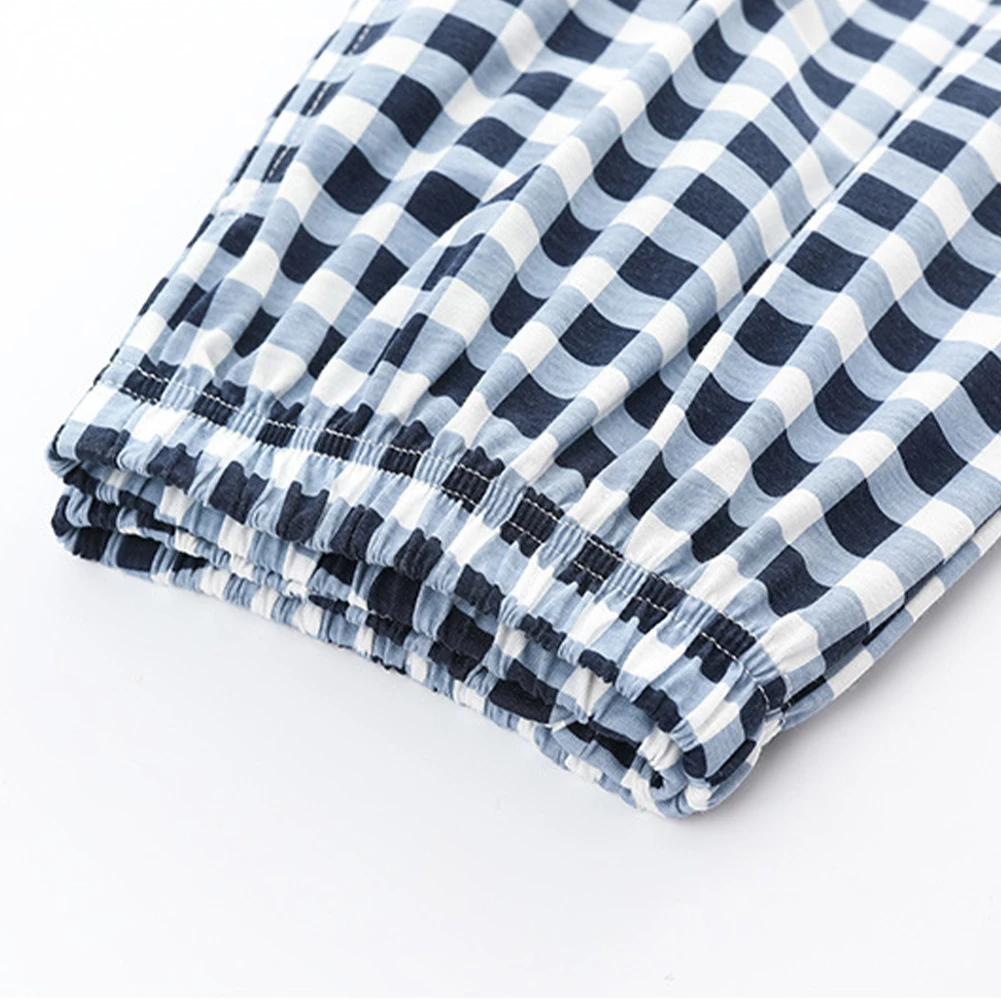 Mens Checked Pockets Lounge Pants Trousers Sleep Gym Active Pajama Sweatpants Soft Jogger Slim Bottoms