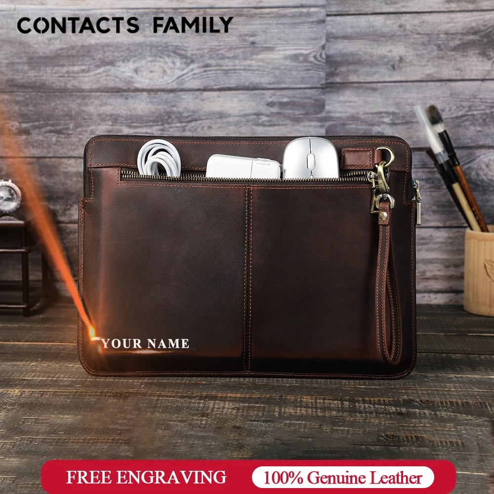Crazy Horse Leather Sleeve Bag For Macbook Air 13 M2 2022 Ca