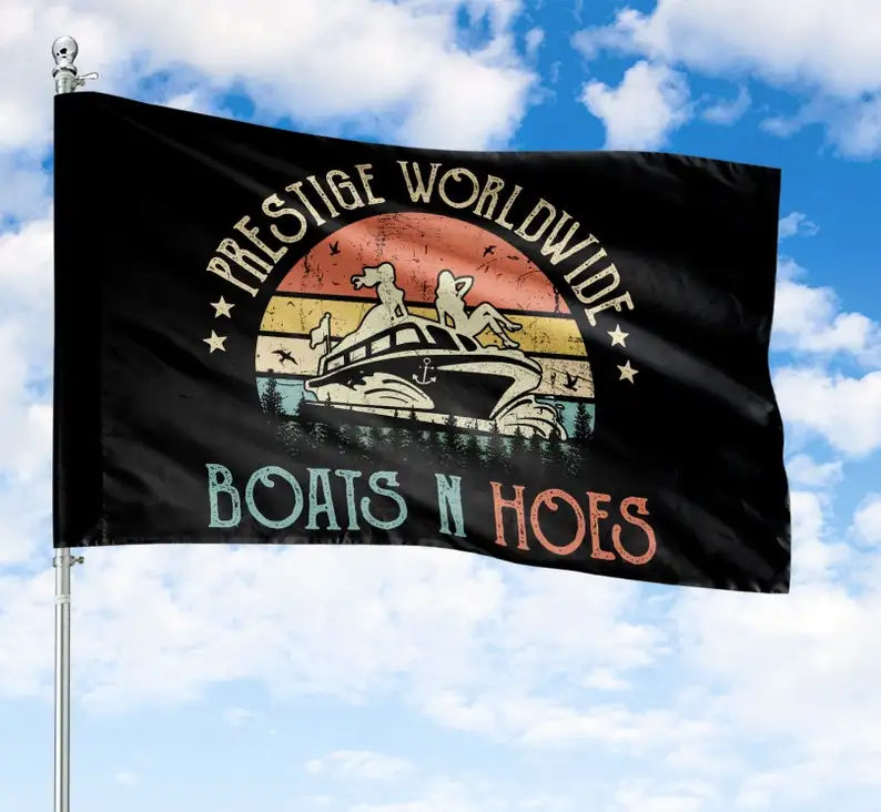 

Prestige Worldwide Flag, Boats And Hoes Retro Vintage Flag, Vacation Banner,Indoor Outdoor Decor Double Sided House Flag 3x5 ft