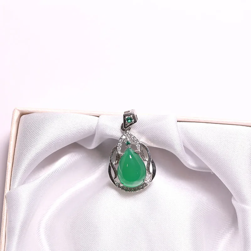 Кулон Из Натурального Изумруда Дизайн Капли Воды Женский Модный Шарм Полностью