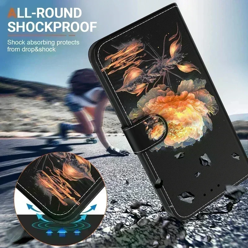 Флип-чехол для Sony Xperia 5 V 1 10 2023 окрашенный Чехол-бумажник III IV XZ3 Plus чехол