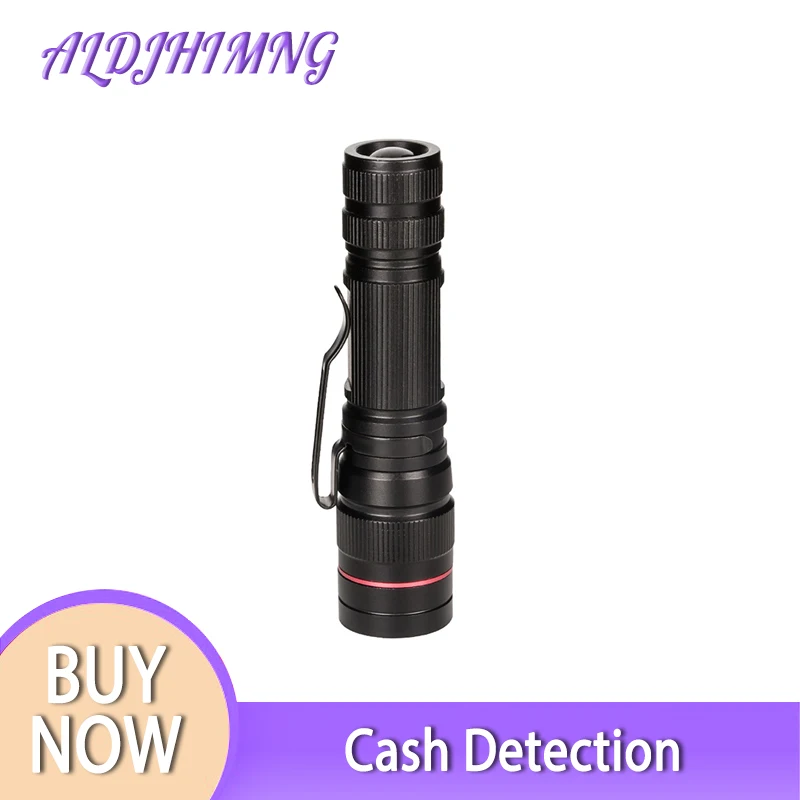 

LED UV Flashlight Purple Ultra Violet Light Money Checker Portable Zoomable UV Torch Lamp AA 14500 Battery For Cash Detection