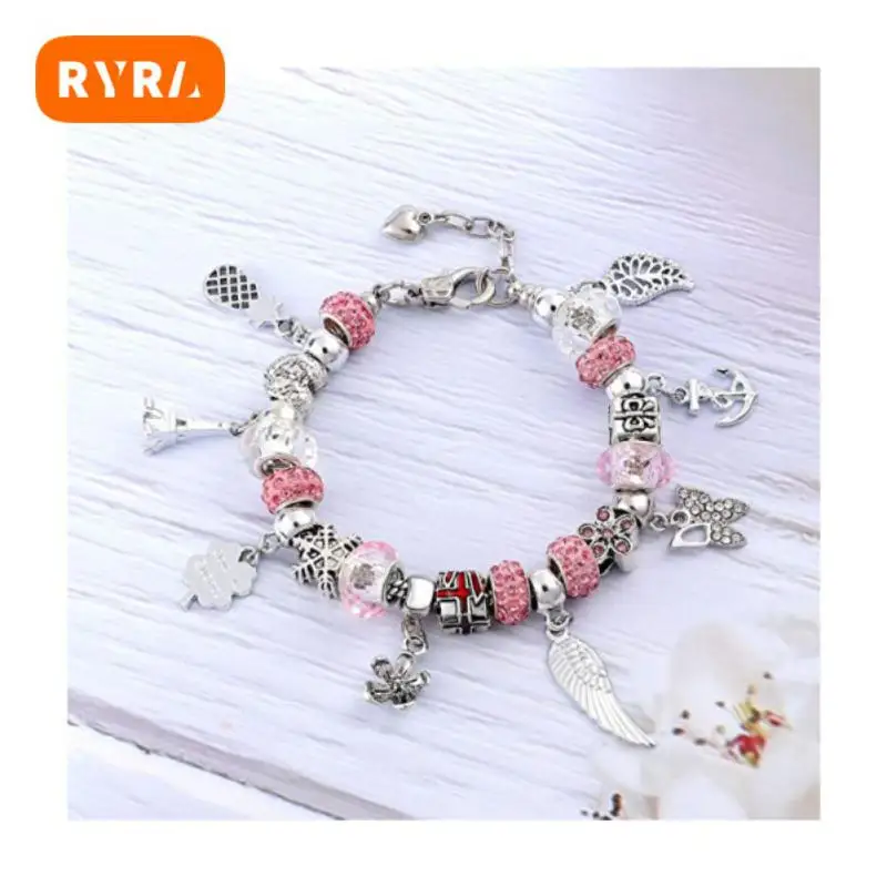 

Handmade Large Hole Beads Beautiful No Irritation Be Antiallergic Antirust High Quality Materials Diy Crystal Bracelet Set Charm