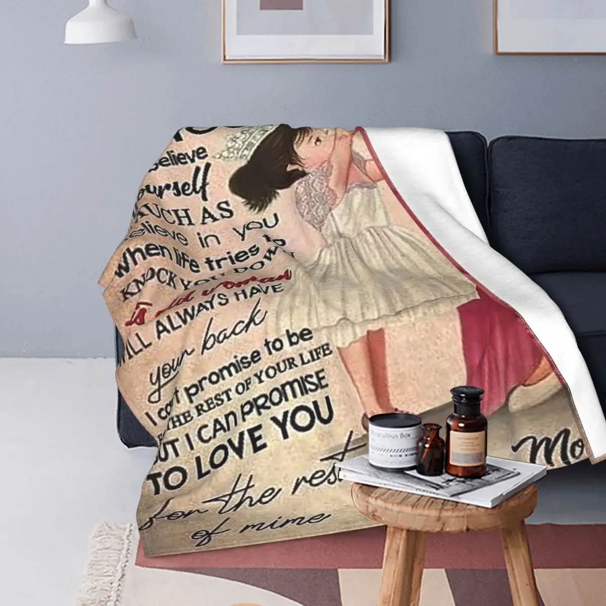 

Бархатное одеяло с надписью моей дочери, весенне-осенний многофункциональный теплый плед для кровати, спальни, постельных принадлежностей