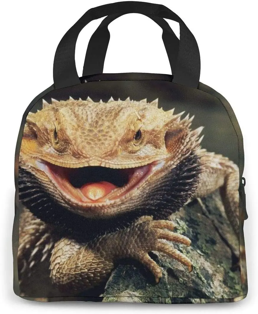 

Bearded Dragon Lizards Lunch Bag Cooler Bag Women Tote Bag Insulated Lunch Box Thermal Soft Liner Lunch Container
