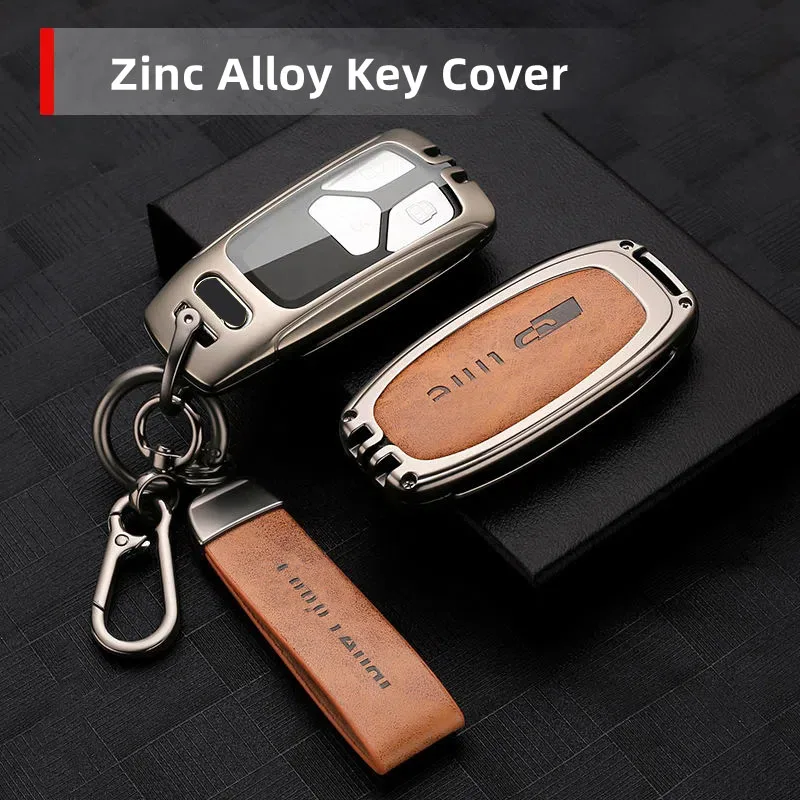 

Zinc Alloy Car Key Cover Protector Case Holder For Audi A4 A5 A6 A7 A8 Q5 Q7 S7 S8 8P B6 B7 B8 C5 C6 RS3 TT s line Auto Keychain