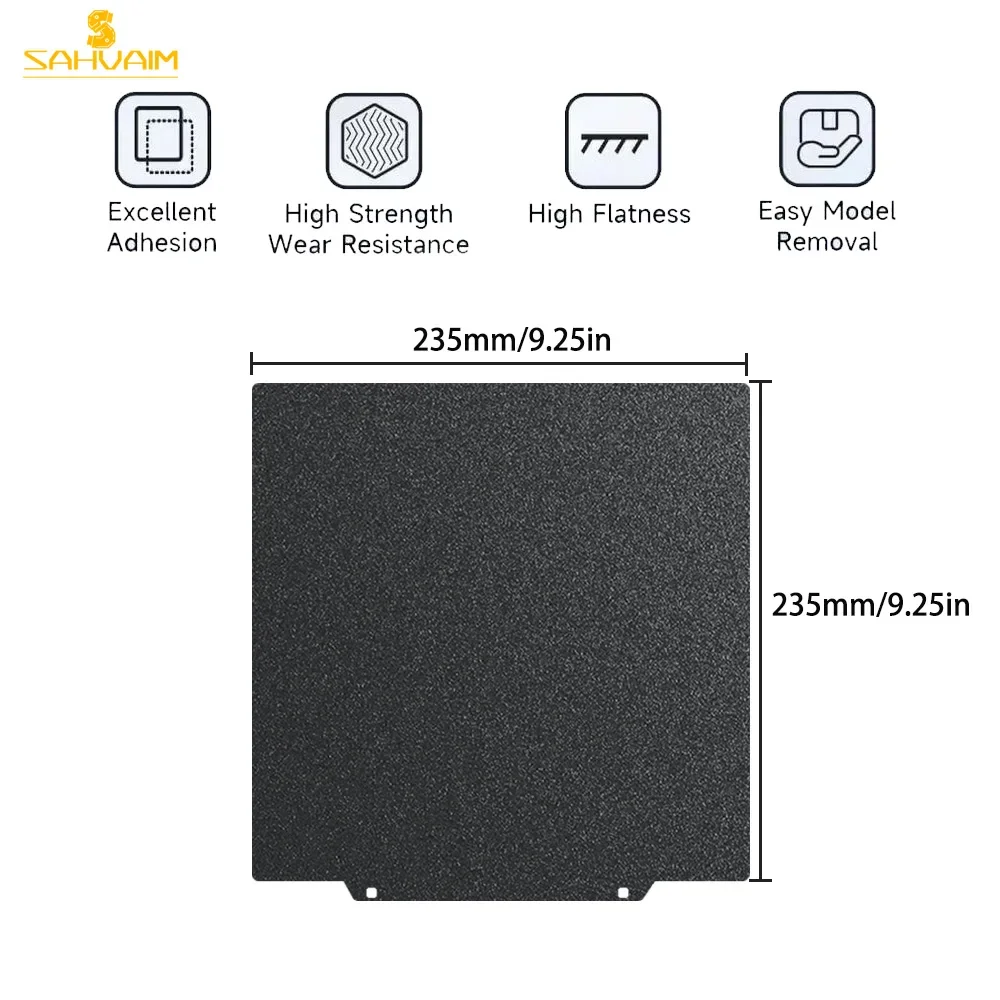 Магнитная текстурированная пластина PEI 235x235 гладкая для Flashforge Adventurer 5m Elegoo Нептун 4