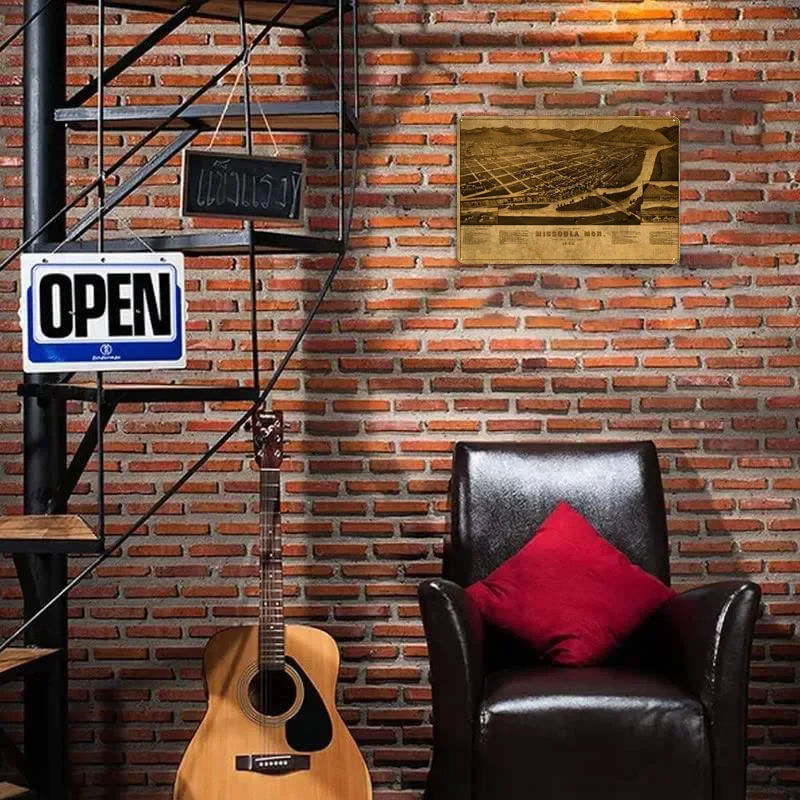 Карта Missoula Монтана 1884 винтажный металлический постер Декор Ретро знак Жестяная