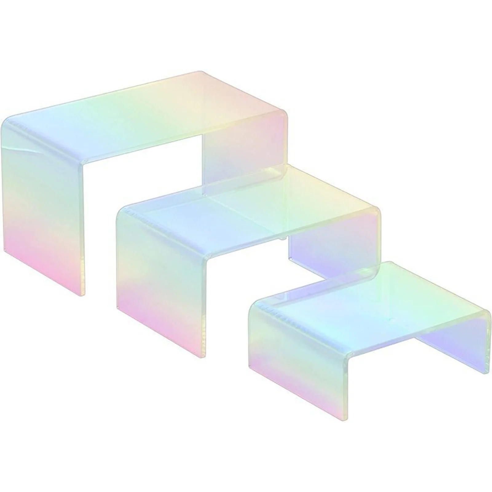 

Rainbow Display Riser Acrylic Riser Display Shelf For Decoration Acrylic Display Risers Clear Stand For Showcasing Food Cupcake