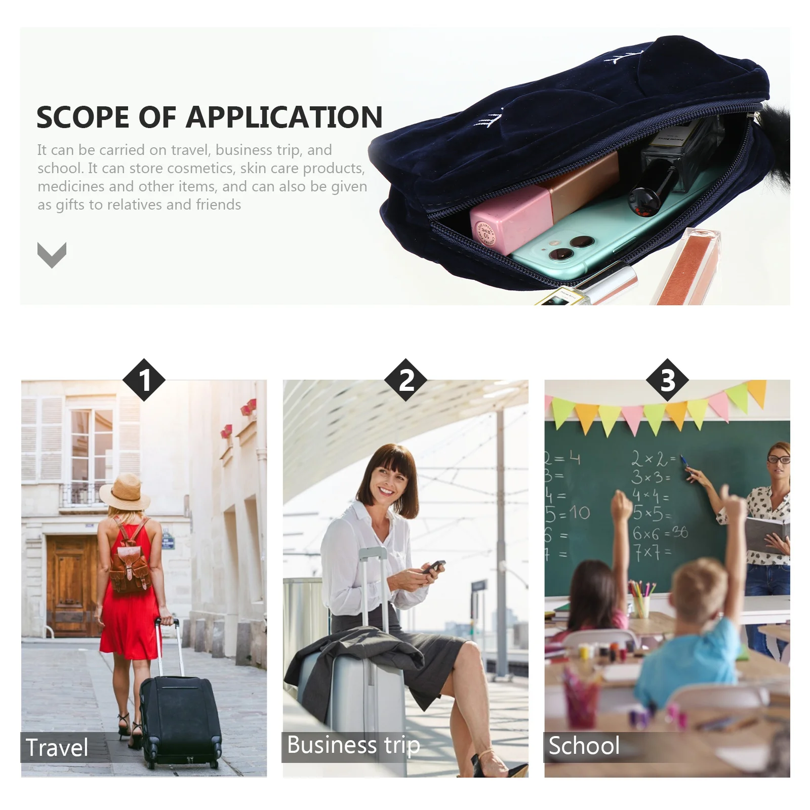 2 шт. косметичка с изображением кота для путешествий органайзер макияжа коробка