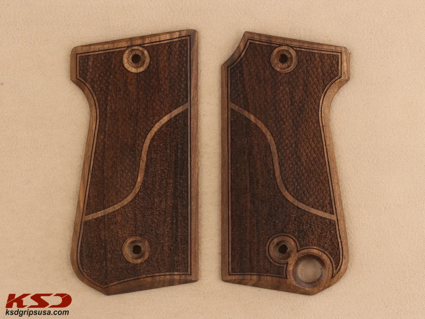 

Ksd Unique RR 51 Model Compatible Walnut Grip for Replacement with Half Pattern