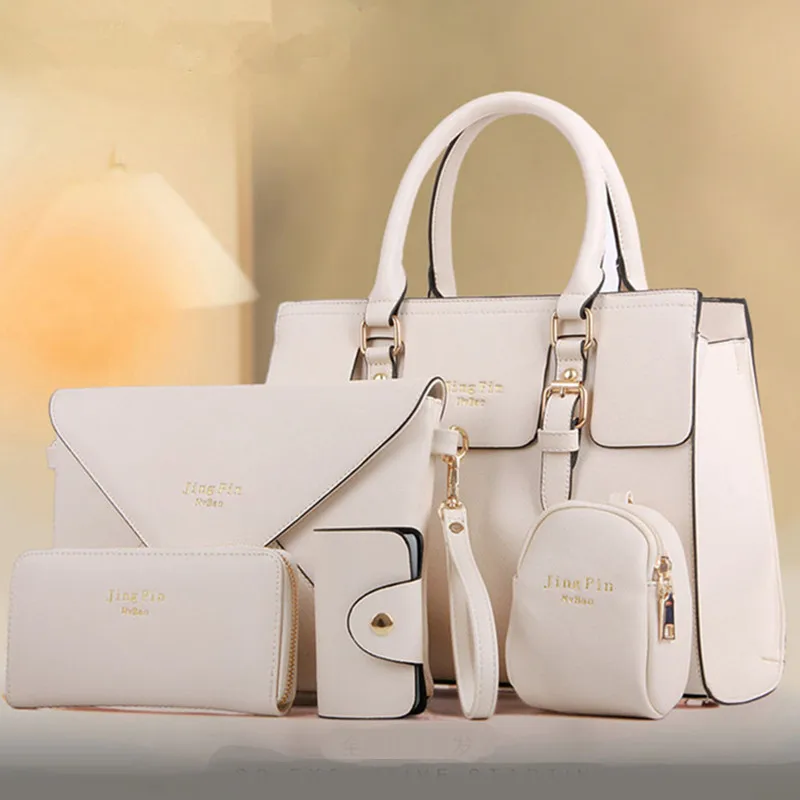 

Women Fashion 5 Piece/set Handbag Purse Set Classic Messenger Bag Imitation Leather Shoulder Bag 6 Colors Ladies PU Bag