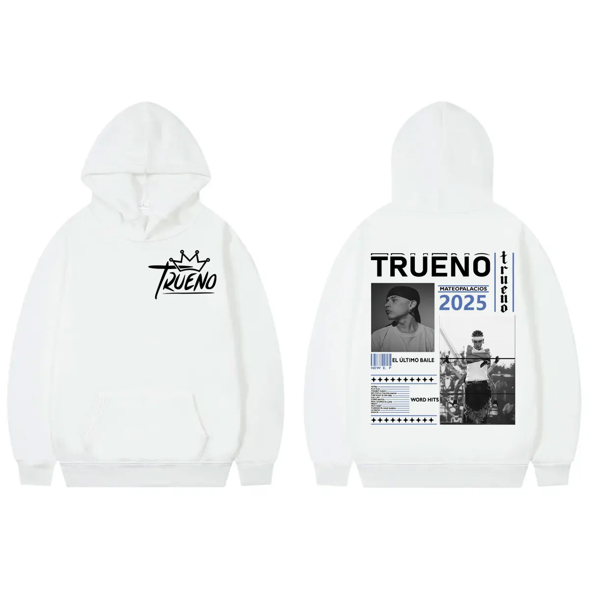 Рэпер Trueno El Ultimo Balie Tour 2025 Толстовка Мужчины Женщины Хип-Хоп Винтажные Пуловеры