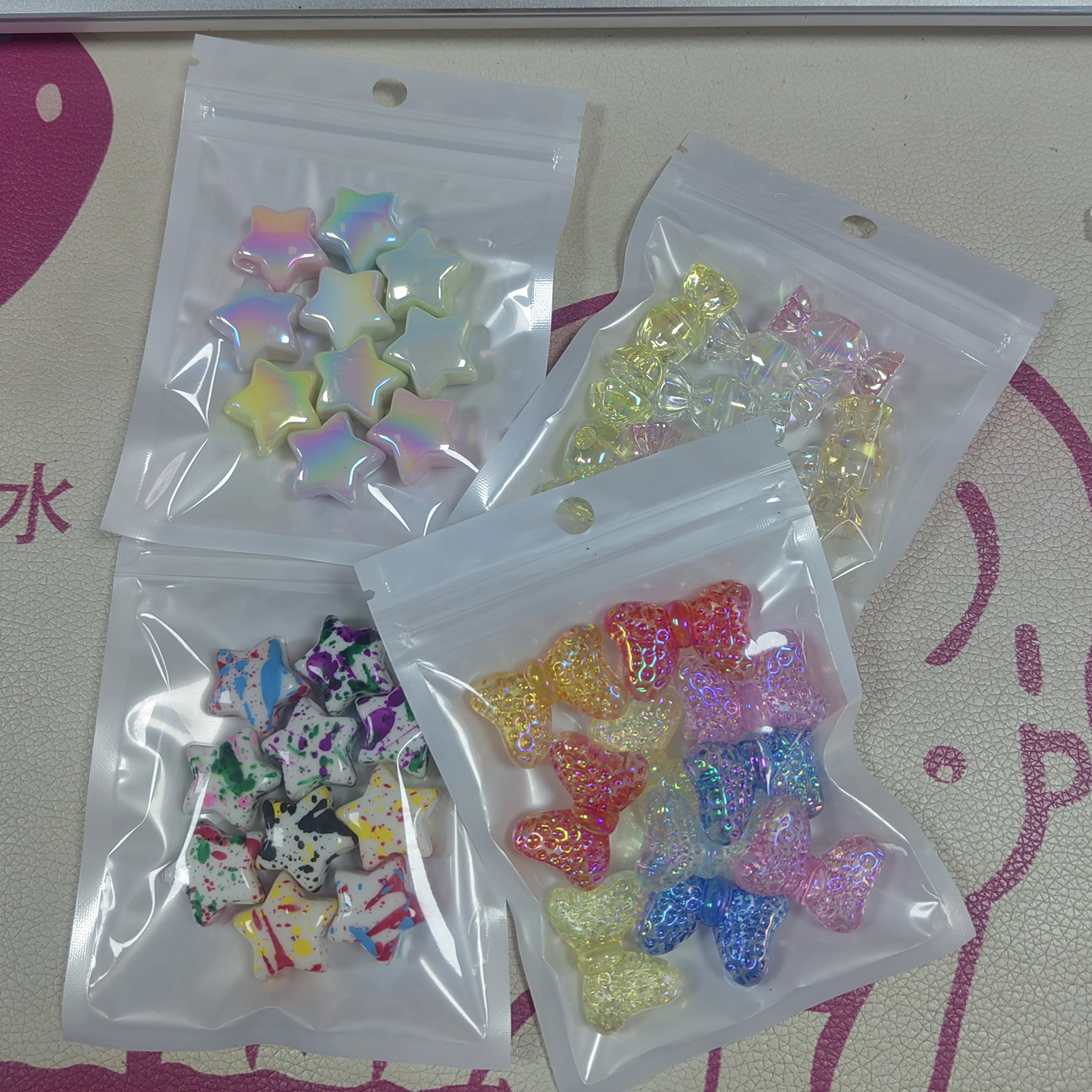 10 Шт. Акриловые Бусины Разных Форм-бабочки Конфеты Звезды Для Самостоятельного