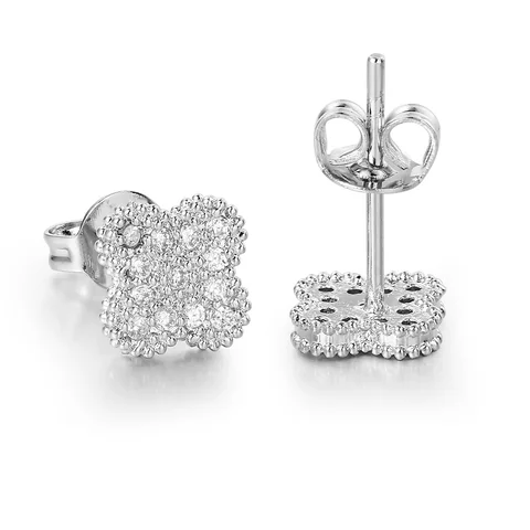 TK блестящие серьги-гвоздики с цветком для женщин и мужчин, элегантные серьги цвета белого золота, повседневные модные ювелирные изделия, подарок, KBE003-1