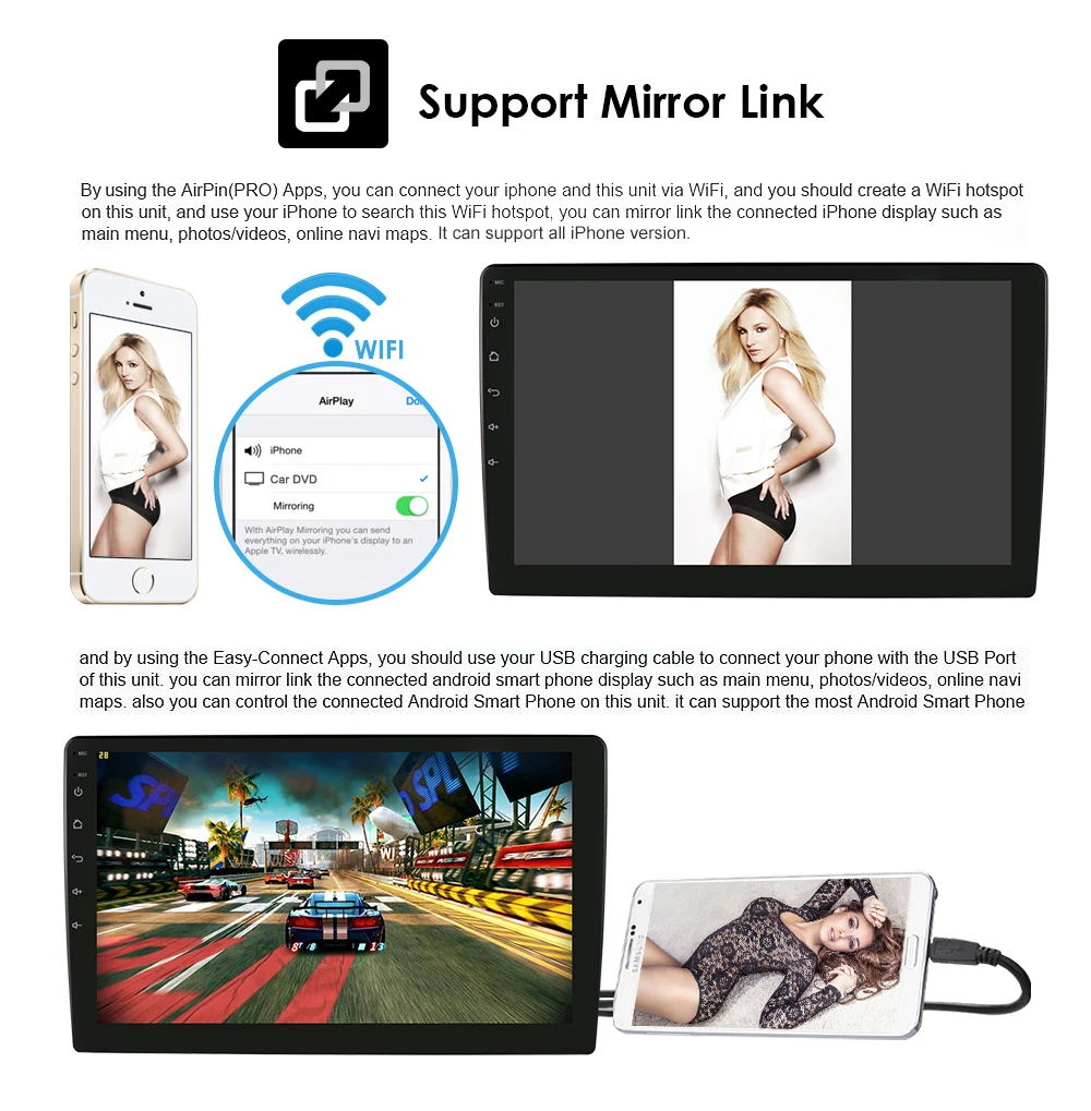 Автомобильный мультимедийный радиоприемник на Android Универсальный плеер 2din