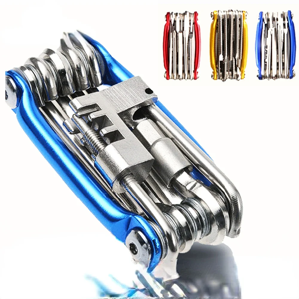 

Многофункциональный Набор для ремонта велосипеда 11 в 1, набор инструментов для ремонта велосипеда, гаечный ключ, спицы с шестигранной головкой, инструменты для горного велосипеда