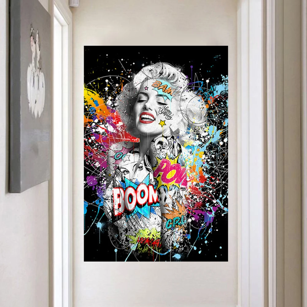 

Classic Movie Star Marilyn Monroe Canvas Painting Posters and Prints Wall Art Picture for Living Room Home Decor Cuadros