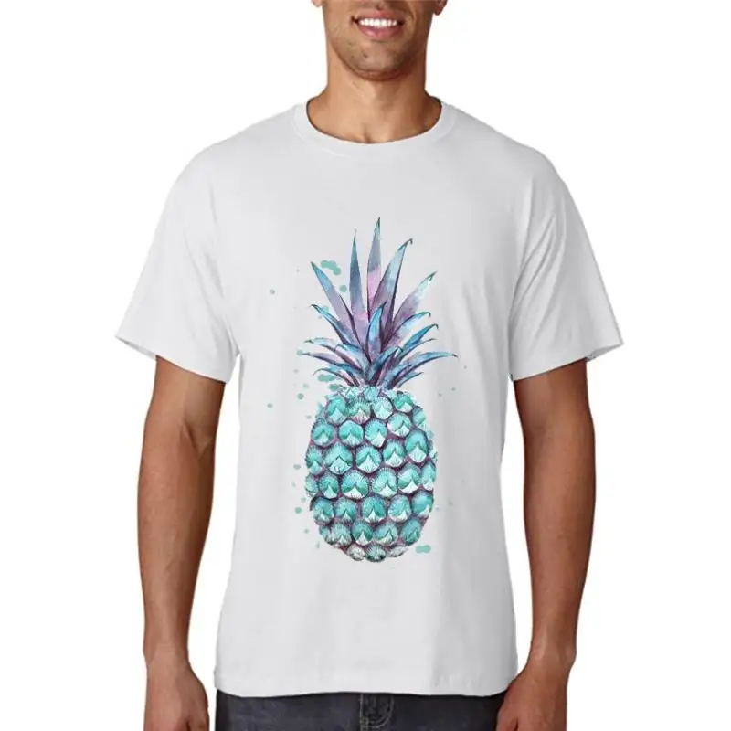 

Футболка женская летняя с коротким рукавом, мультяшный рисунок ананаса, акварель, модная одежда, топ с графическим принтом