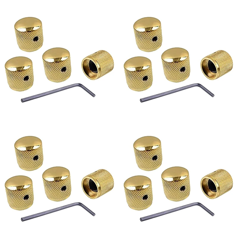 

16Pcs Metal Volume Tone Dome Tone Guitar Speed Control Knobs With Screws For Fender Strat Telecaster Gibson Les Paul