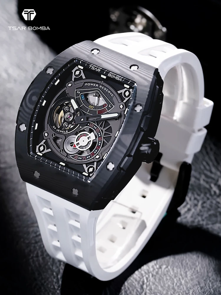 Мужские наручные часы из углеродного волокна TSAR BOMBA цвет в ассортименте