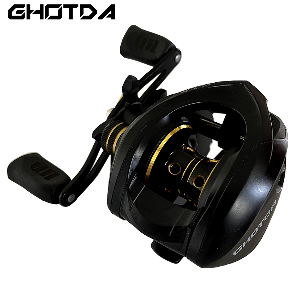 

Рыболовная катушка GHOTDA, алюминиевая ручка для заброса приманки, гладкая кастинговая катушка