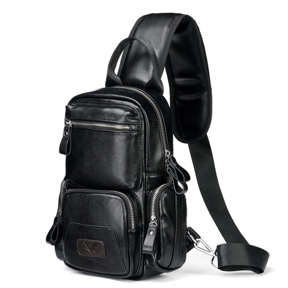 

Men PU Leather Anti-theft Shoulder Bags Waterproof Multifunction Fashion Crossbody Bag Sling Messenger Chest Bag Pack For Male