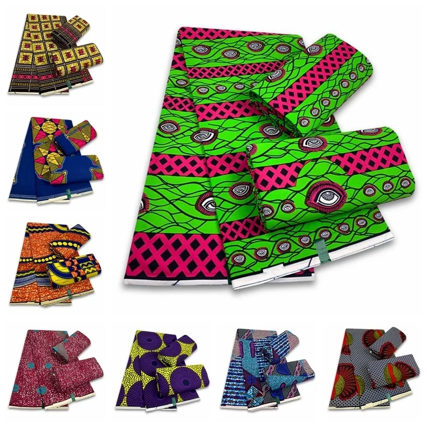 

Hot Sale Ankara Prints Wax Fabric Sewing African Dress Tissu Patchwork Making Craft Loincloth 100% Cotton Original Wax Fabric