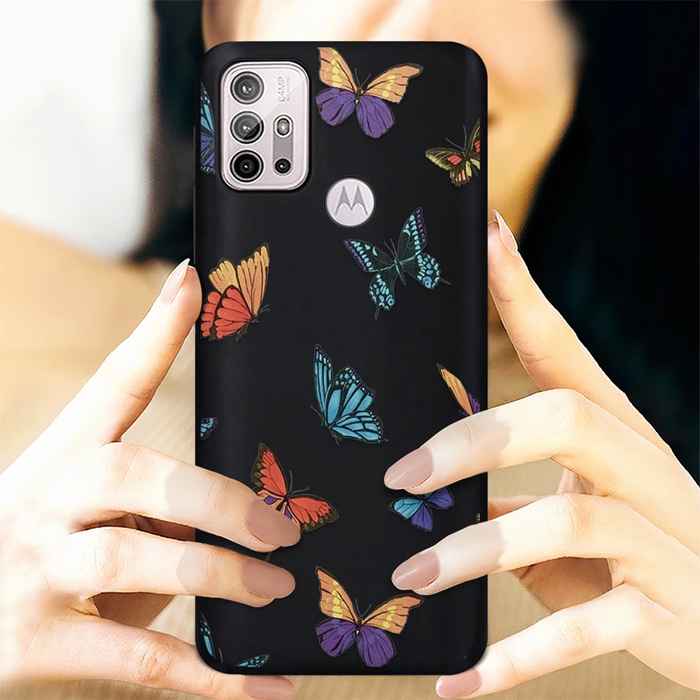 butterfly fundas phone case for motorola moto g30 g9 play e7 plus g20 g50 g60 g40 fusion e7 e20 e40 soft silicone black cover free global shipping