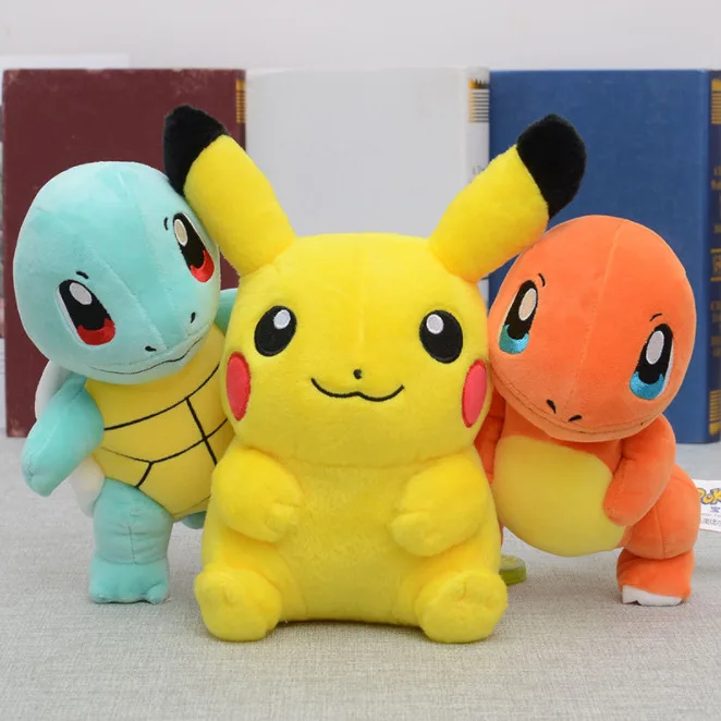 Pokemon Cute Pikachu Plush Doll Anime Kawaii Squirtle Charmander Bulbasaur Stuffed Toys Cartoon Children Birthday Christmas Gift