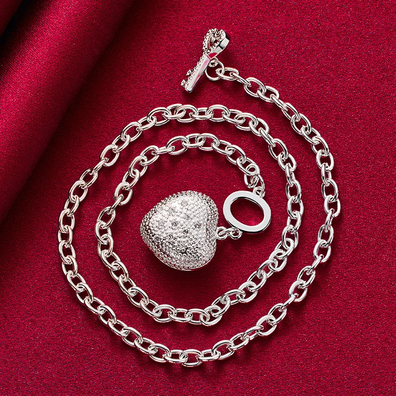 Цепочка SHSTONE из серебра 925 пробы с кулоном в виде ключа цирконом для женщин