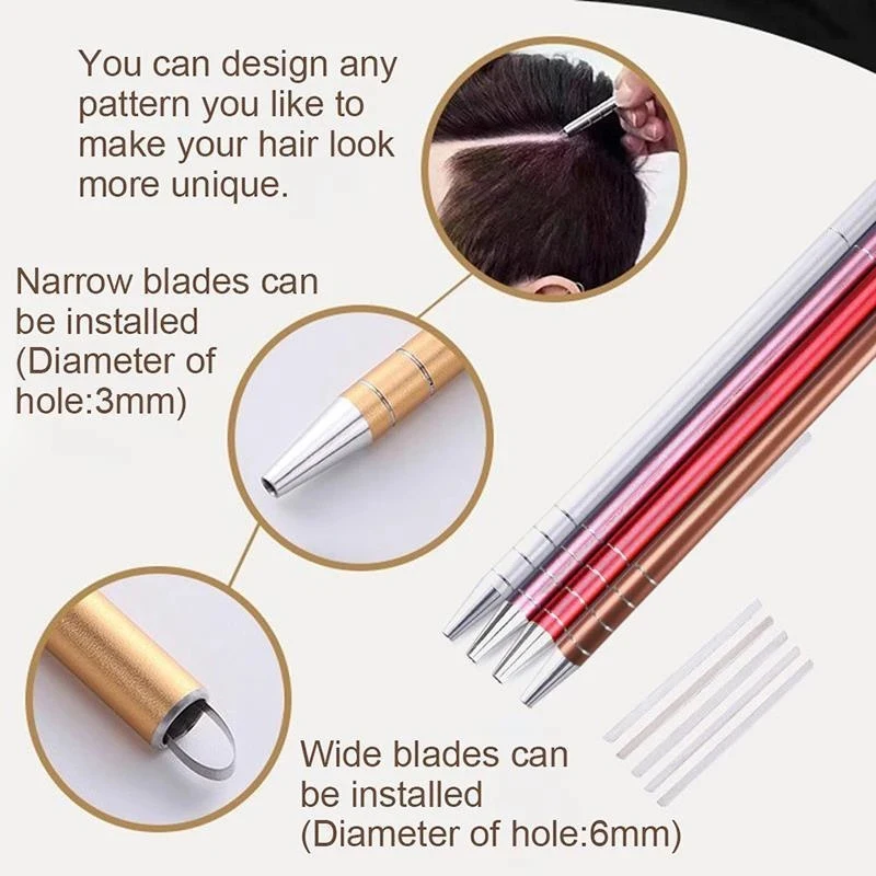 Professional Magical Engrave Beard Hair Scissors Eyebrow Carve Pen Tattoo Barber Hairdressing Oil Head Carving | Красота и здоровье