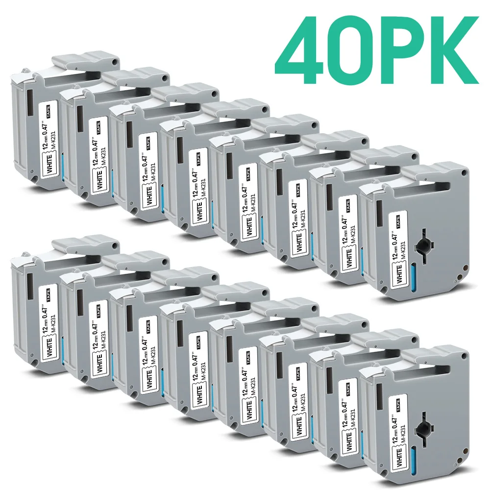 

40 шт., mk231, 12 мм, ярлыки, совместимы с Brother P-touch